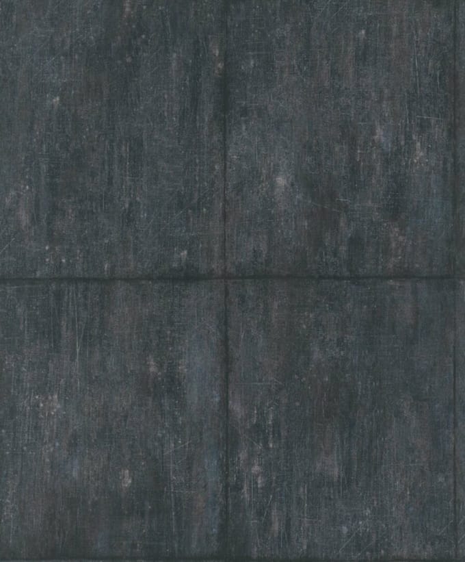 Ruiten Blokken Behang Blauw Zwart