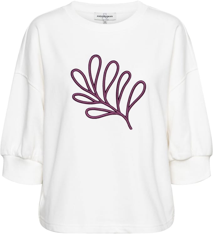 &Co Woman LEAF - Sweater - S - Wit