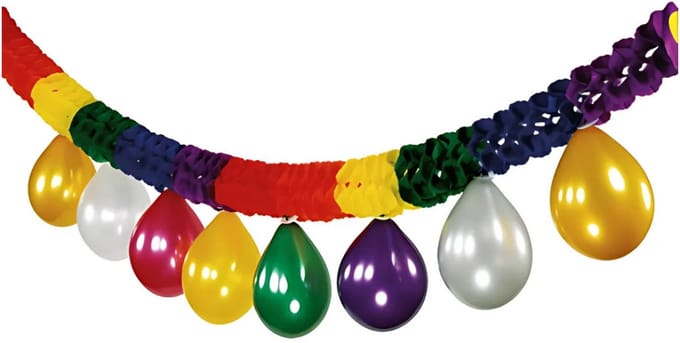 Kleurenslinger met ballonnen