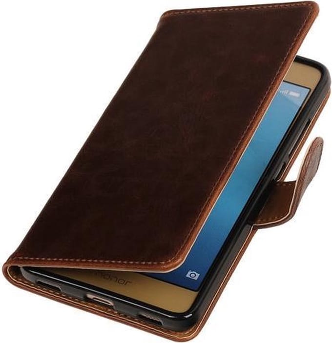 Mocca Pull-Up PU booktype wallet hoesje voor Huawei Honor 5c