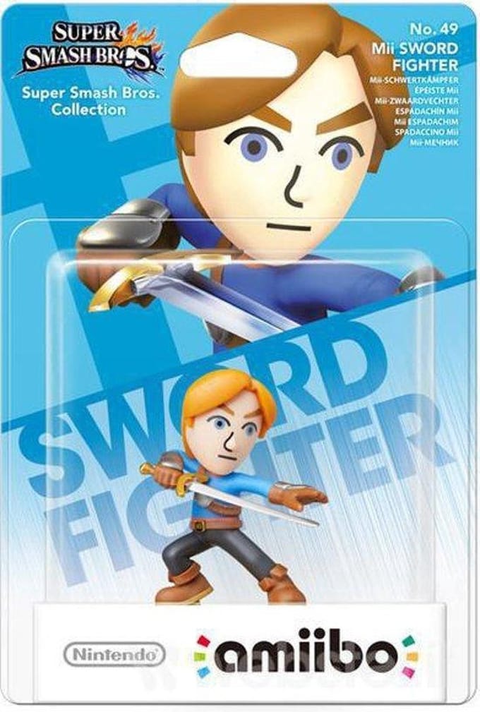 Nintendo Amiibo no. 49 Mii Sword Fighter (Super Smmash Bros. Collection)