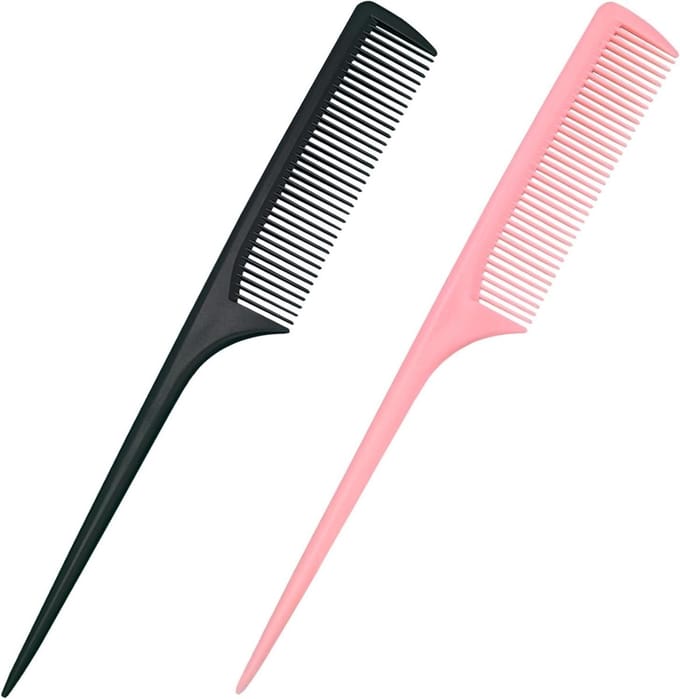 Kammen voor Krullend Haar - Stylingkam Set - Haar Stylen - Brede Tanden - 6 stuks - Zwart