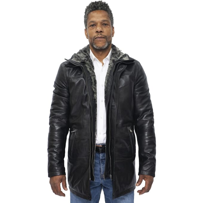 Heren lederen trenchcoat-Aleppo