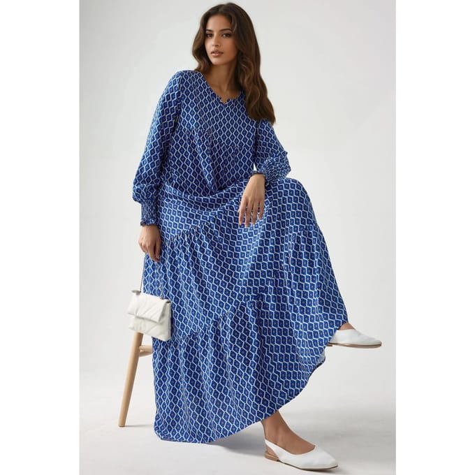 Geprinte Coltrui Viscose Maxi Jurk