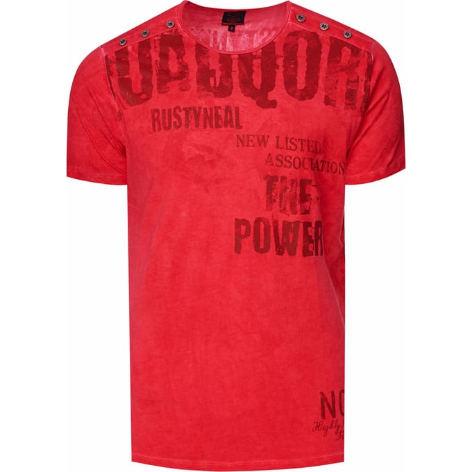 Gewassen T-shirt met dubbele knoopsluiting