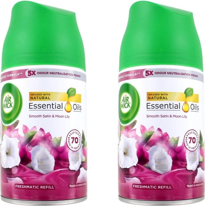 Airwick freshmatic Max Smooth Satin & Moon Lily - DUOPAK - Voordeelverpakking