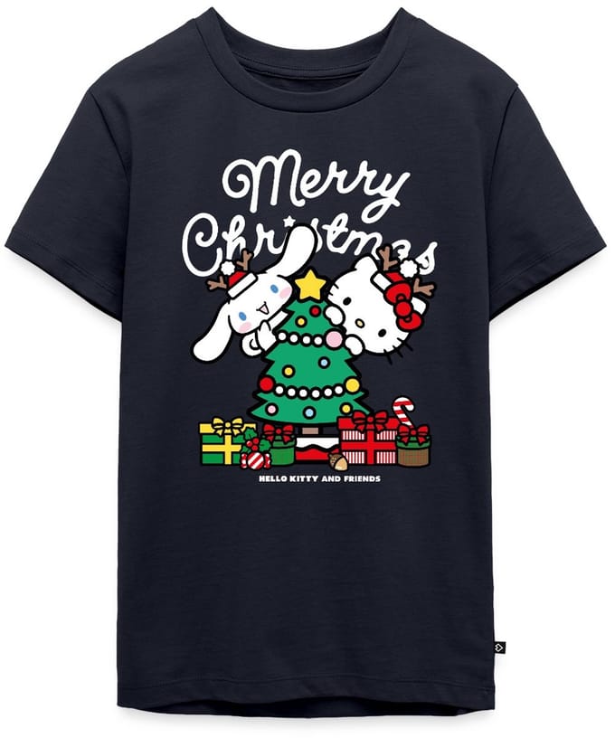 Hello Kitty En Cinnamoroll Kerstontwerp Premium T-Shirt Tiener