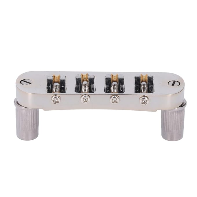 Gitaar Roller Zadels Brug Zilverlegering Hoge Stabiliteit Roller Brug voor 4-snarige Basgitaren white