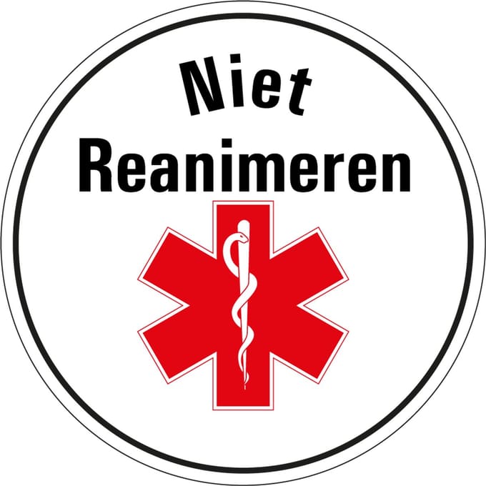 Niet reanimeren bord - kunststof 100 mm