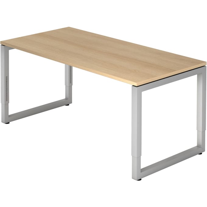REGO 16 S | Bureau - 160 x 80 Eiken/Zilver Tafelhoogte I In hoogte verstelbaar