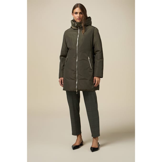 Oltre Reversible Parka With Hood Green Größe: 42 | Parkas Outlet | Damen | Grün