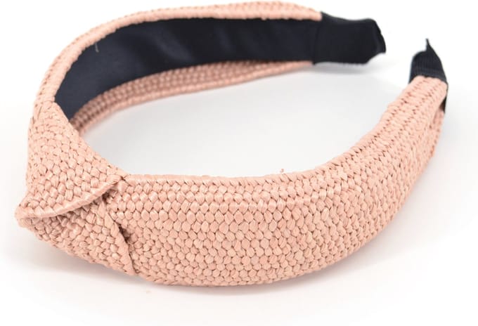 Ibiza Beach Haarband / Diadeem | Boho Knot Roze | Rotan Look