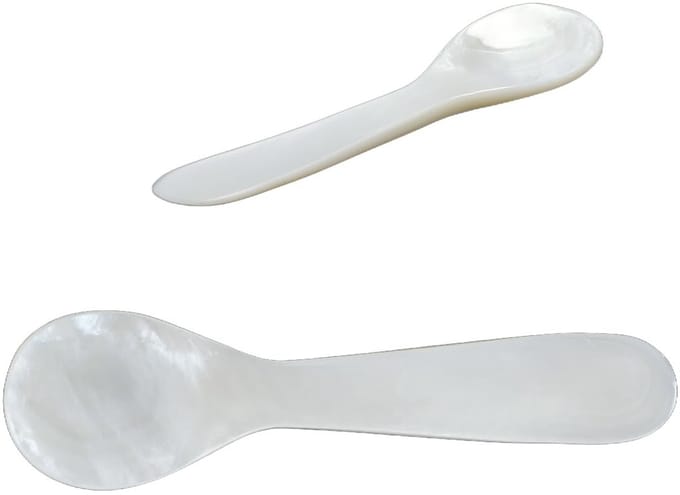 Dailygoods - 2-delige Kaviaarlepels van Schelp voor Tafelen en Dessert