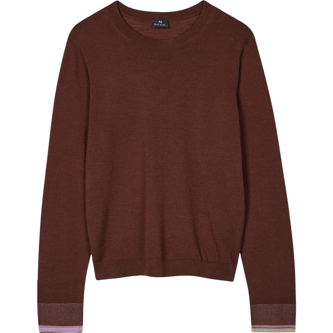Paul Smith Knitted Sweater Crew Neck Dark Brown Taglia: S | Maglioni a maglia Outlet | Donna | Marrone