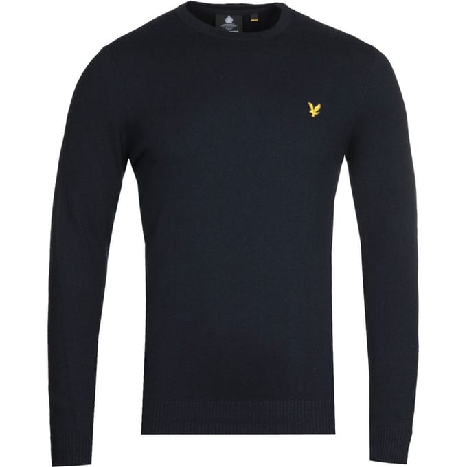 Lyle & Scott Donkerblauwe Katoenen Merino Trui