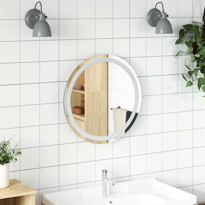 vidaXL - Badkamerspiegel - LED - rond - 50 - cm