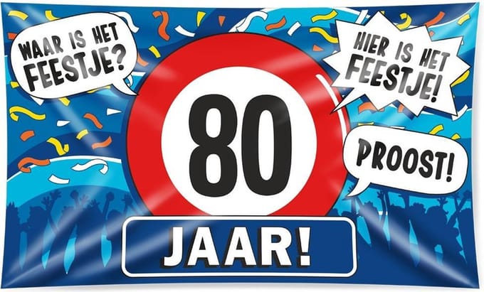 Paperdreams - Gevelvlag XXL - 80 Jaar (150 x 90 cm)