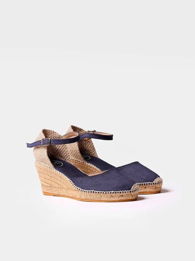 Espadrilles met sleehak van jute en gesp | CALDES