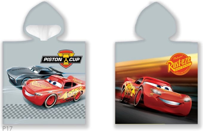 Cars poncho 55x110cm Badlaken Katoen