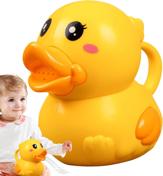 Kinder Gieter - Emmer Tool - Buiten Spelen - Vrolijk Eend Design - 12x65x10cm - Geel