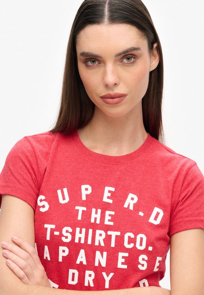 Superdry - Aansluitend T-shirt met puffprint - Dames - T-shirts