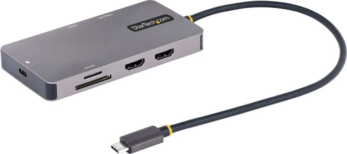 StarTech.com USB-C MultiPort AV / multimedia paneel Dual HDMI Video 4K 60Hz 2-Port 5Gbps USB-A 3.1 Hub 100W