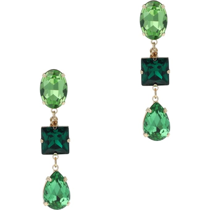 OTAZU Green Crystal Earrings Größe: OS | Ohrringe Outlet | Damen | Grün