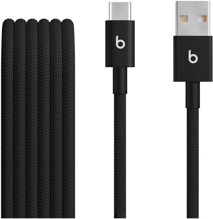Beats by Apple - USB‑A Oplaadkabel - USB‑A naar USB‑C - 15W - 1,5m - Geweven - Zwart