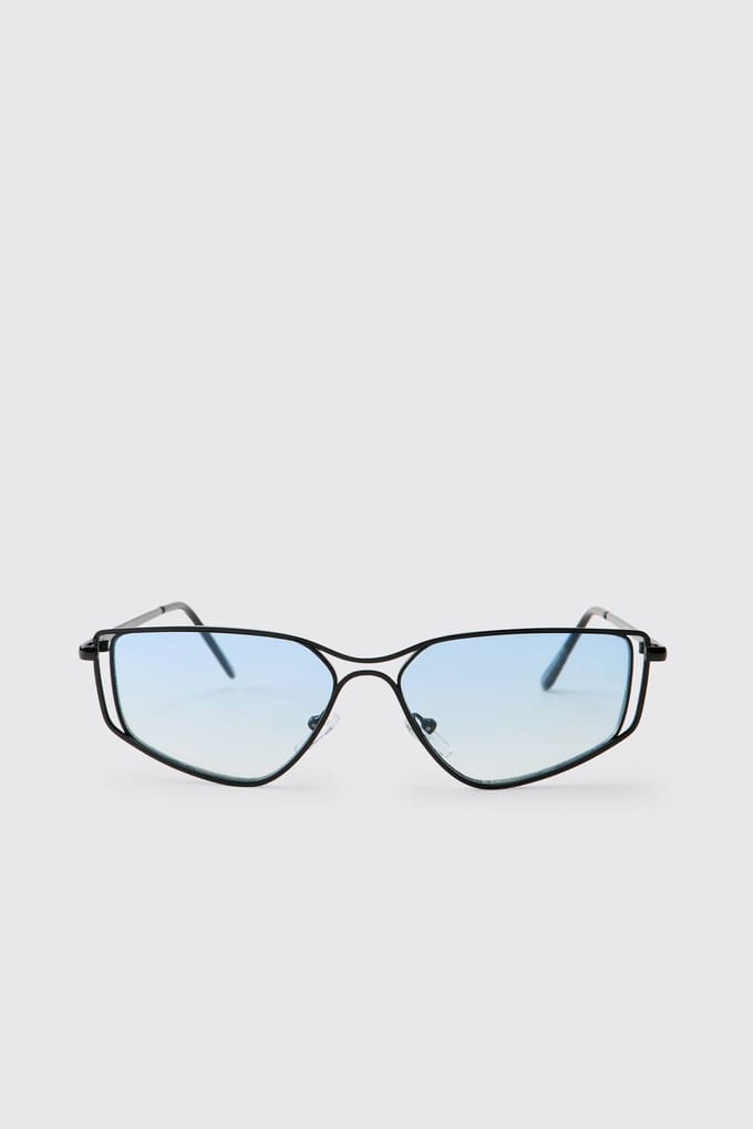 Vintage Draadmontuur Geometrische Zonnebril | Black