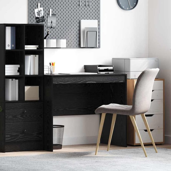 vidaXL - Bureau - Zwart - Eiken - 90 - x - 50 - x - 76 - cm