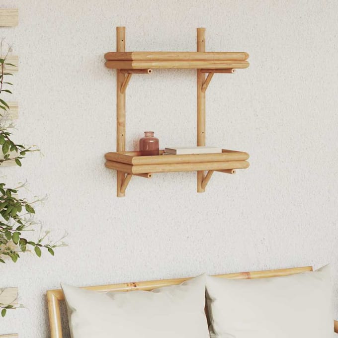 vidaXL - Wandplank - Muurmontage - Bruin - 39 - x - 26 - x - 60 - cm - Bamboe