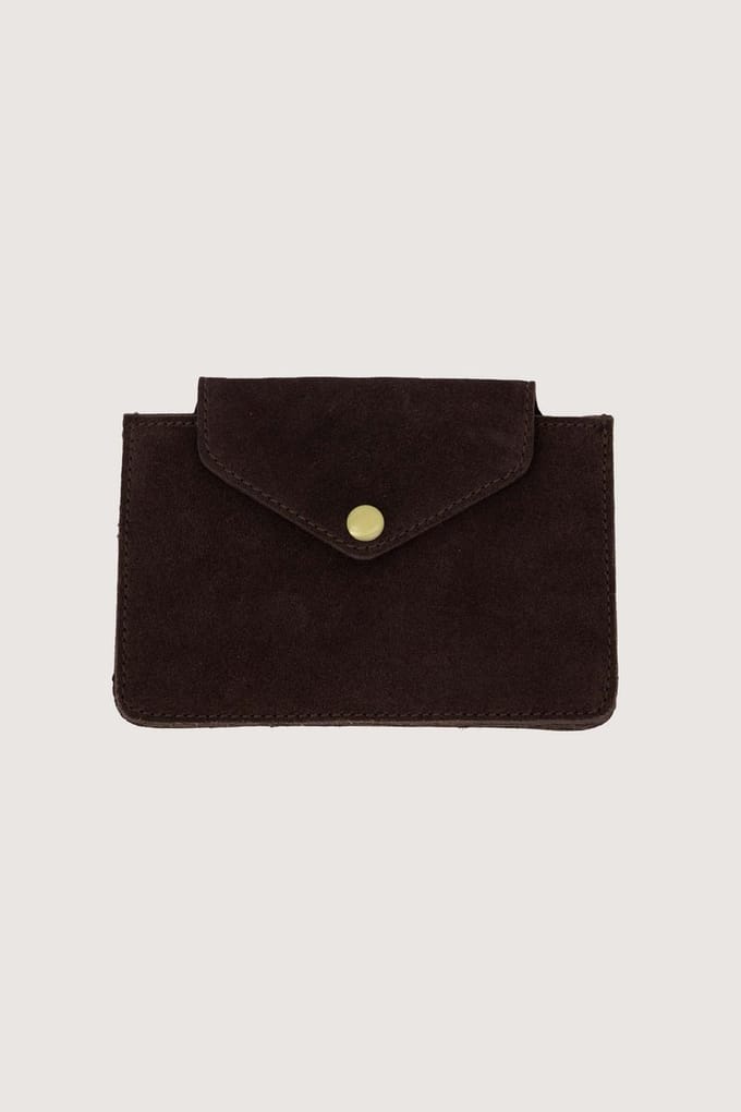 Zusss Suede Portemonee 100% Cow Leather Choco