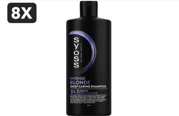 8 x Syoss - Shampoo - Intense Blond - 440ml