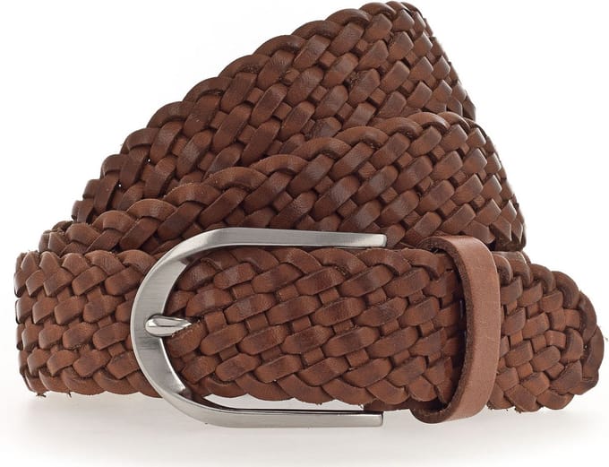 Vanzetti Leren riem Braided Women's Leather Belt W70 Mid Brown terracotta