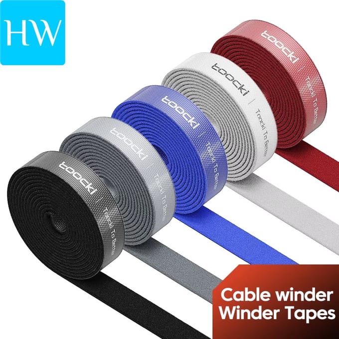 Toocki hoogwaardig klittenband 1cm dun - rood (5mtr)