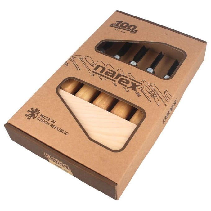 Start snijset, 5 delig, met lindenhoutblok, narex 869200