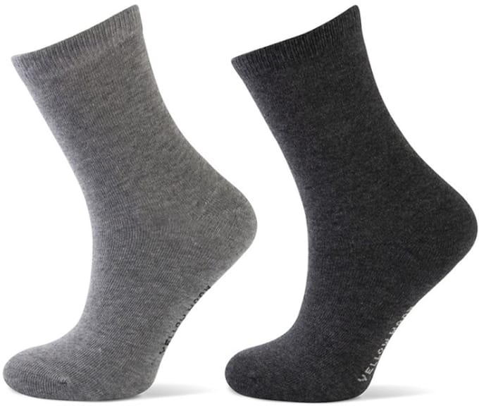 Yellow moon kindersokken 2-pack grijs/antraciet maat 35-38