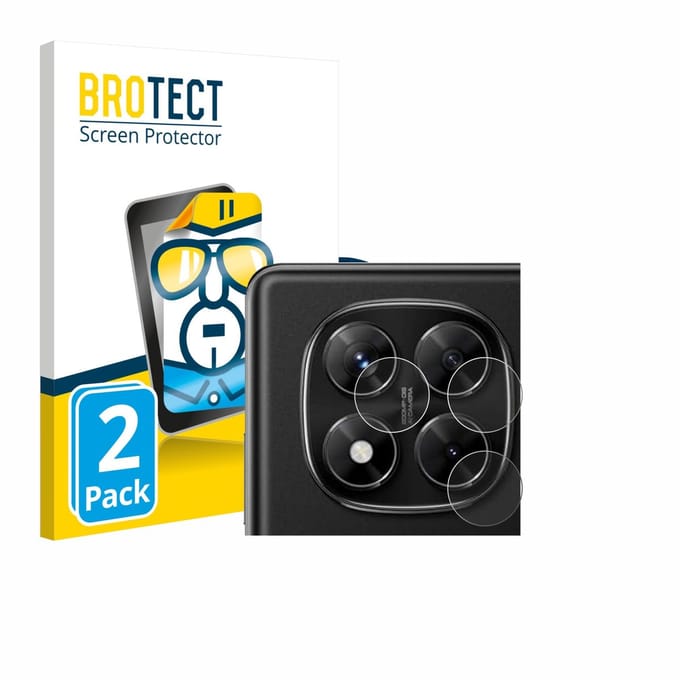 BROTECT - Screenprotector voor Xiaomi Redmi Note 14 Pro 4G (ALLEEN Camera Lens) - Folie Beschermfolie transparant 2 Stuks