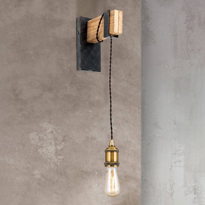 ORION Wandlamp Cellar van hout, 1-lamp