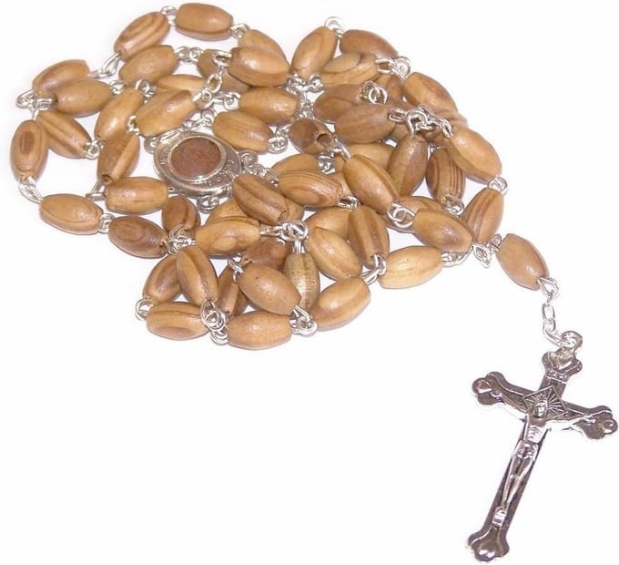 Fako Bijoux® - Rozenkrans Ketting - Sandelhout Ovaal - 6.5mm