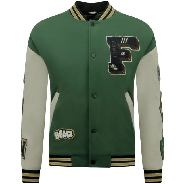Heren Oversized Letterman Jas - 8633 - Groen