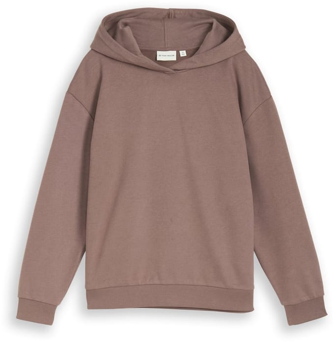 Tom Tailor - Oversized hoodie-sweatshirt met print op de rug - Maat 128 - rusty brown