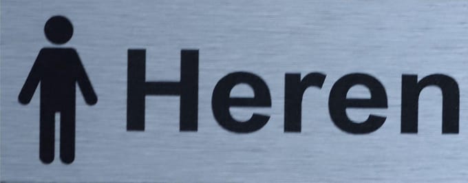 Aluminium-Plaat Heren - Deurbord - Infoplaat - 13 x 5 cm