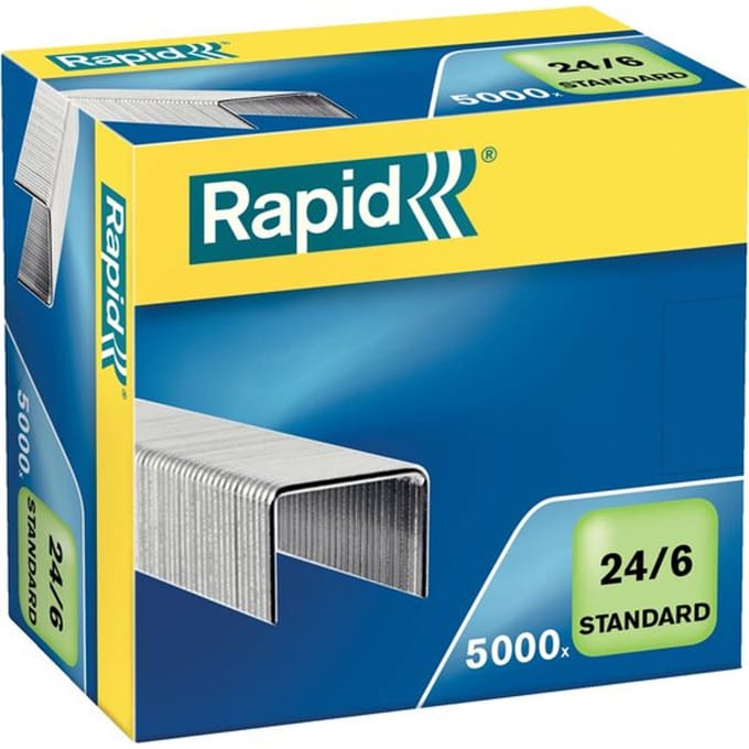 Nieten rapid 24/6 gegalvaniseerd standaard 5000st | Doos a 5000 stuk | 10 stuks