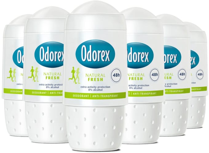 Odorex Deodorant Roller Natural Fresh - Deodorant - 6x 50 ml - Voordeelverpakking