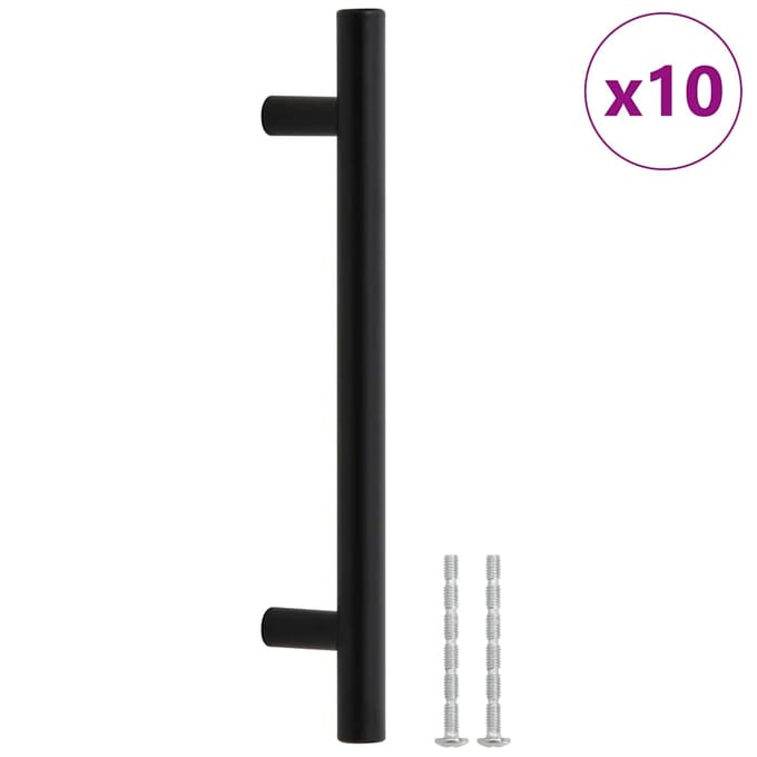 vidaXL Handvatten 10 st hartafstand 128 mm totale lengte 192 mm zwart