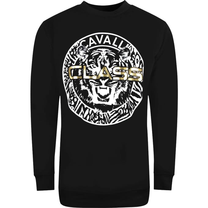 Cavalli Class Large Circle Logo Dames Zwarte Sweatshirt