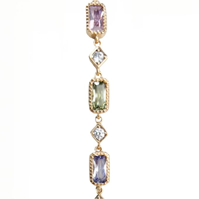 Colorful Crystal Bracelet Gold 18K