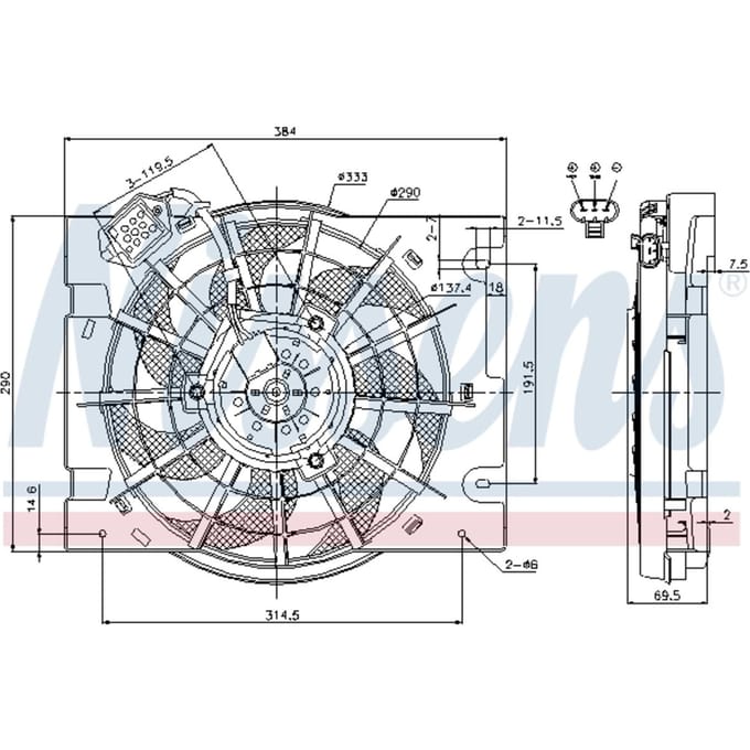 Ventilator, airco-condensator NISSENS 85186