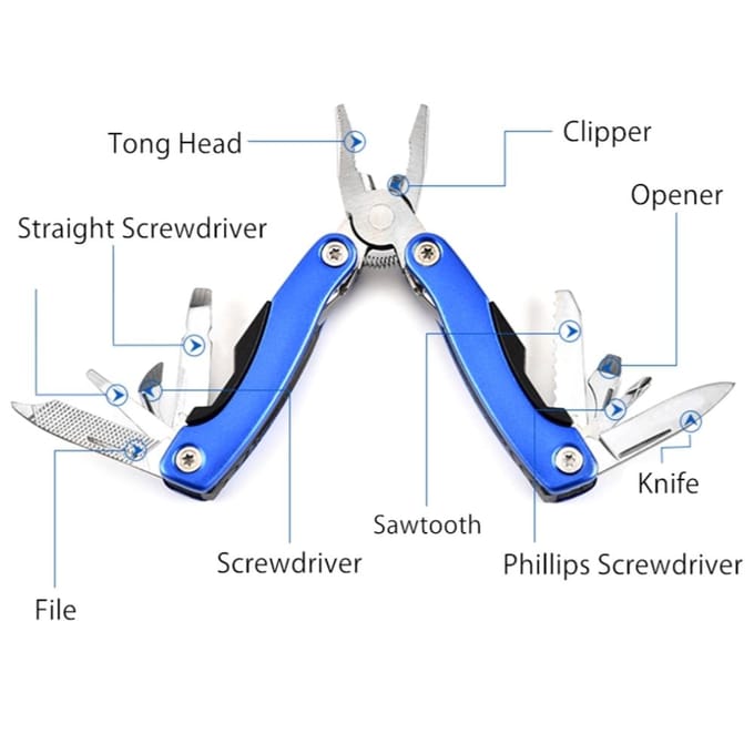 Roestvrijstalen vouwtang Functionele tang Handgereedschap Tang Schroevendraaier Campinguitrusting Kit Outdoor Zakmes Multitool